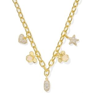 Disney | Kendra Scott Gold Mickey Mouse and Minnie Mouse Charm Necklace